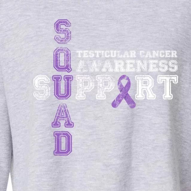 Testicular Cancer Support Squad Purple Ribbon Cool Gift Cropped Pullover Crew