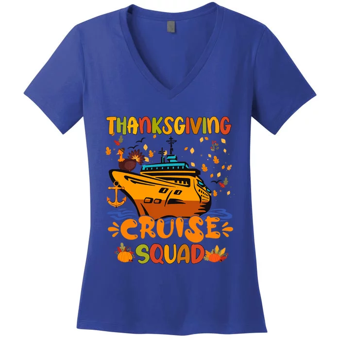 Thanksgiving Cruise Squad Matching Family Vacation Trip Gift Women's V-Neck T-Shirt