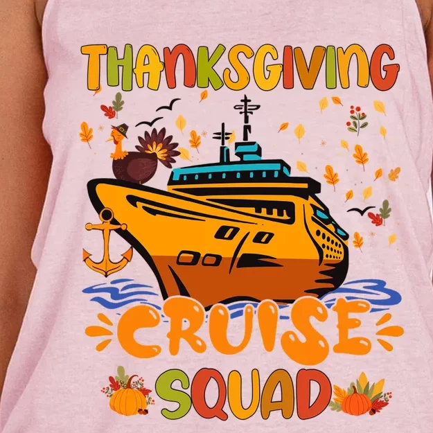 Thanksgiving Cruise Squad Matching Family Vacation Trip Gift Women's Knotted Racerback Tank