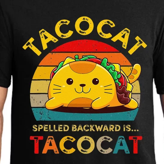 Taco Cat Spelled Backward Cute Taco Cat Lover Funny Mexican Pajama Set