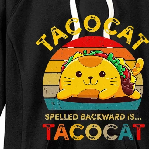 Taco Cat Spelled Backward Cute Taco Cat Lover Funny Mexican Women's Fleece Hoodie