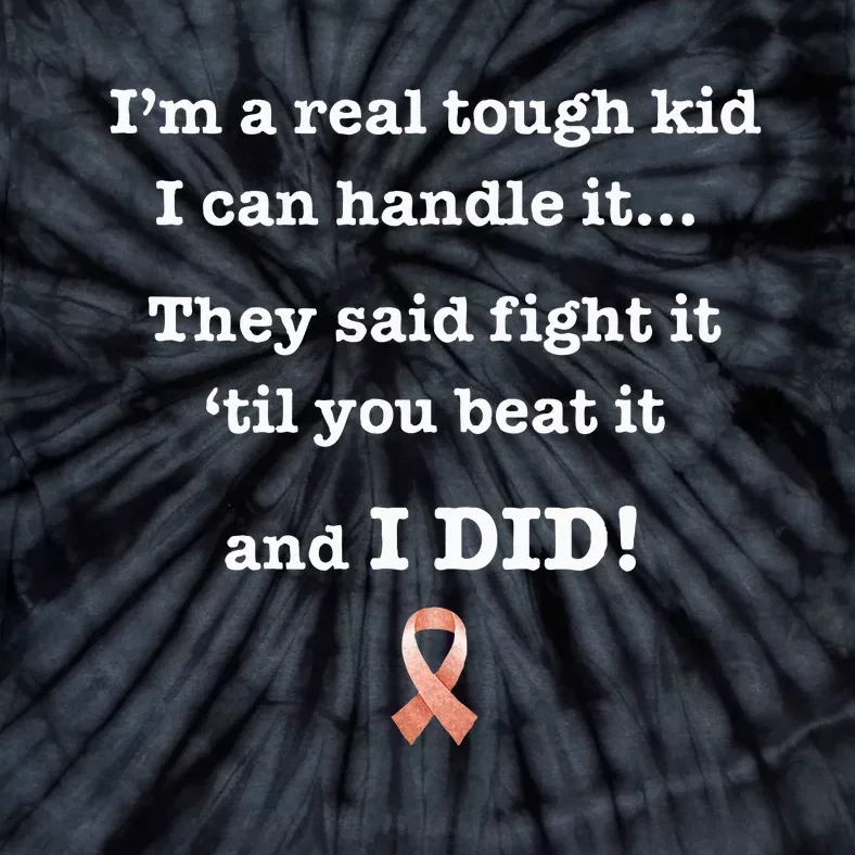 Tough Cancer Survivor Warrior Beat Peach Endometrial Tie-Dye T-Shirt