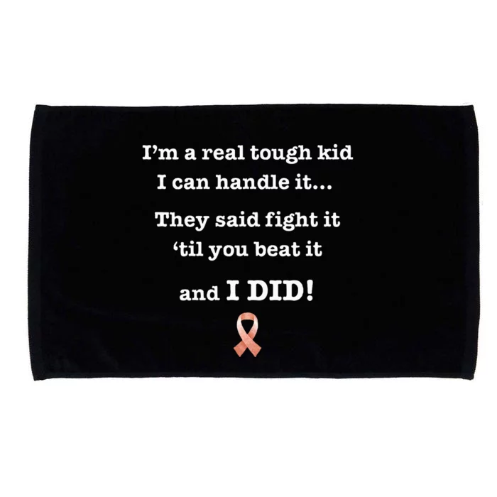 Tough Cancer Survivor Warrior Beat Peach Endometrial Microfiber Hand Towel