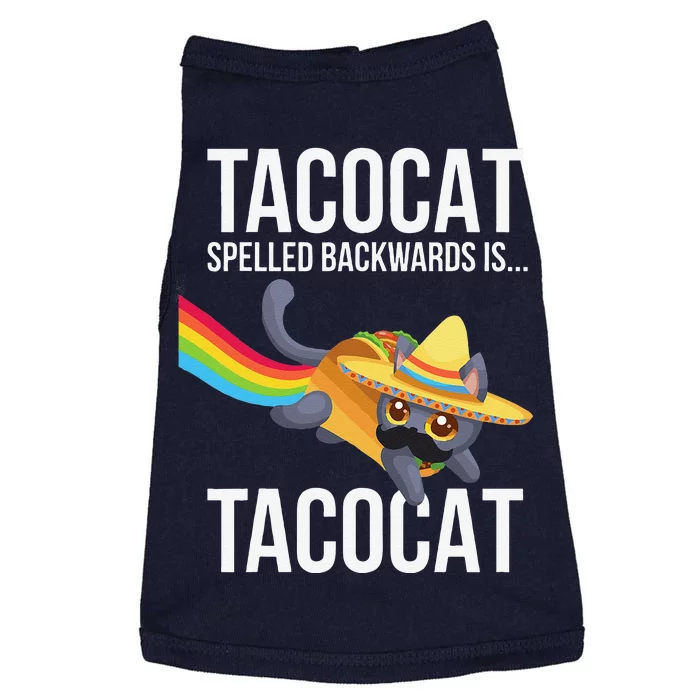 Taco Cat Spelled Backwards Palindrome Funny Cat Doggie Tank