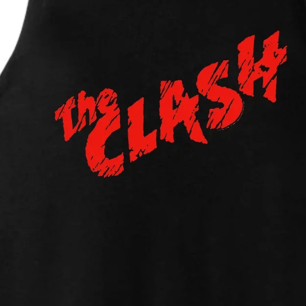 The Clash  Scratched Red Logo Ladies Tri-Blend Wicking Tank