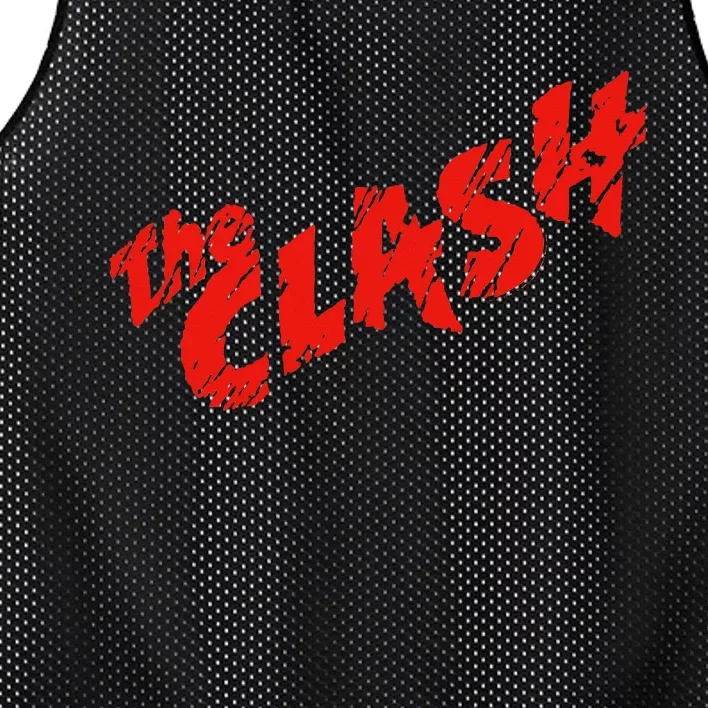 The Clash  Scratched Red Logo Mesh Reversible Basketball Jersey Tank