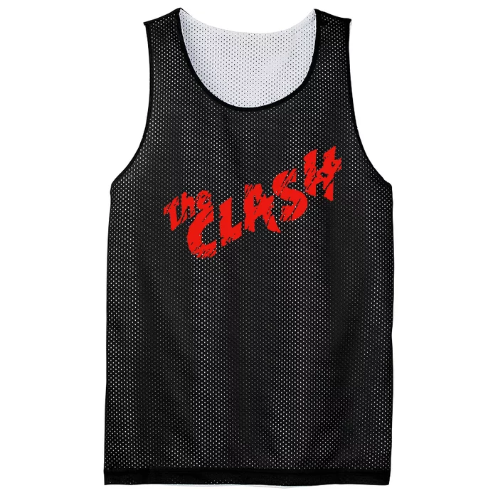 The Clash  Scratched Red Logo Mesh Reversible Basketball Jersey Tank