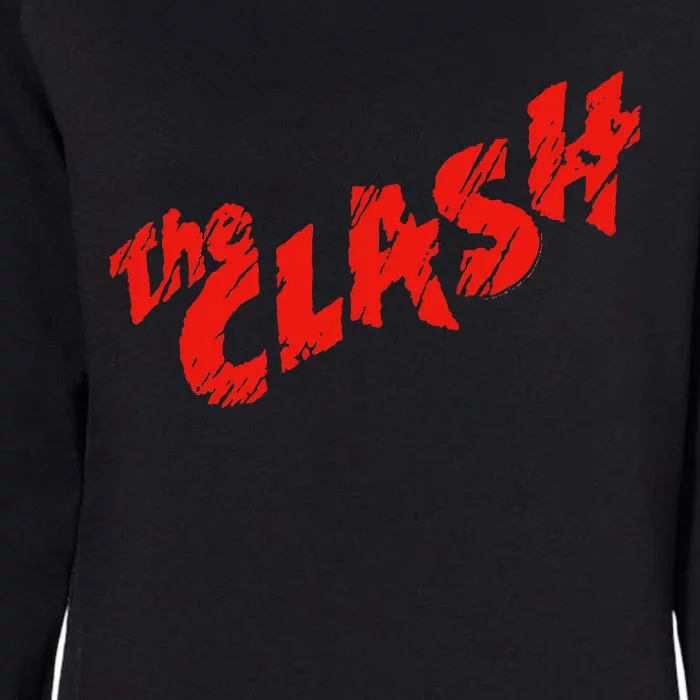 The Clash  Scratched Red Logo Womens California Wash Sweatshirt