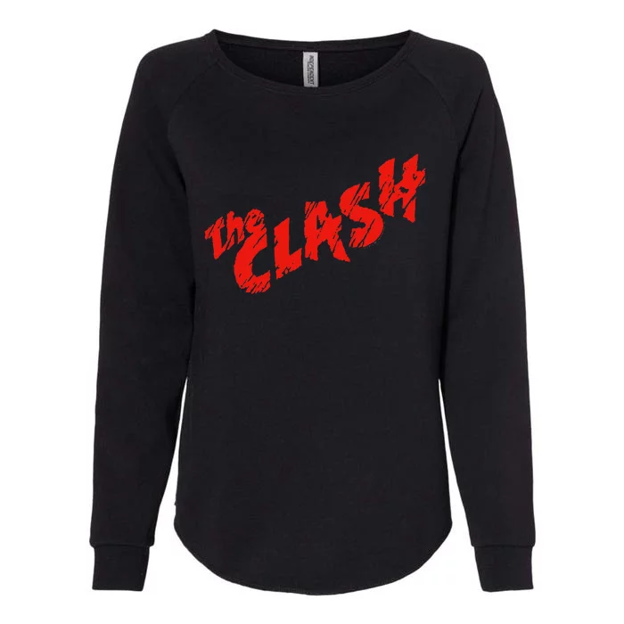 The Clash  Scratched Red Logo Womens California Wash Sweatshirt