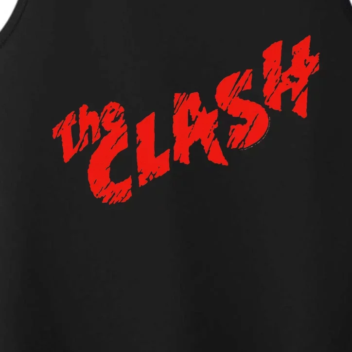 The Clash  Scratched Red Logo Performance Tank