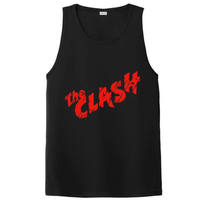 The Clash  Scratched Red Logo Performance Tank