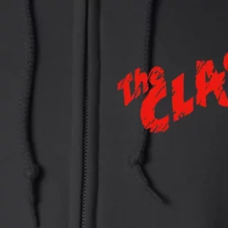 The Clash  Scratched Red Logo Full Zip Hoodie