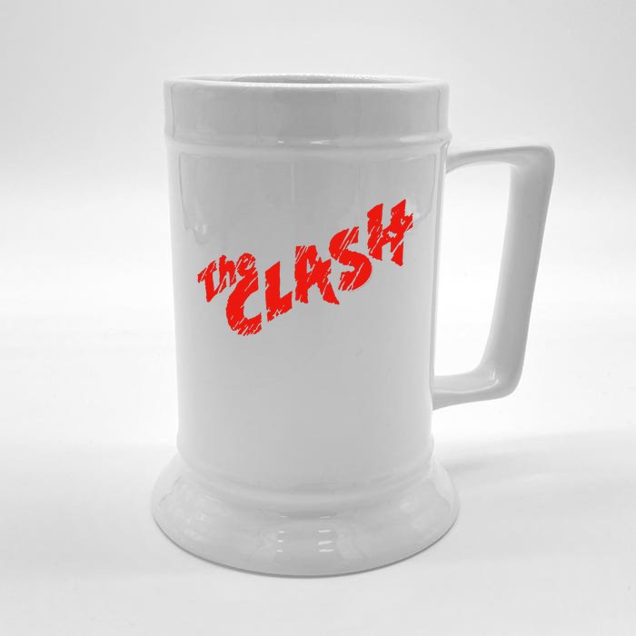 The Clash  Scratched Red Logo Front & Back Beer Stein