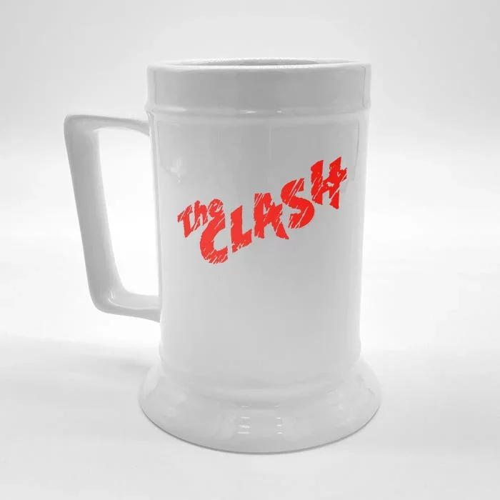 The Clash  Scratched Red Logo Front & Back Beer Stein