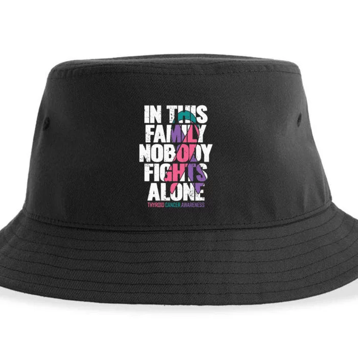 Thyroid Cancer Support Family Thyroid Cancer Awareness Sustainable Bucket Hat