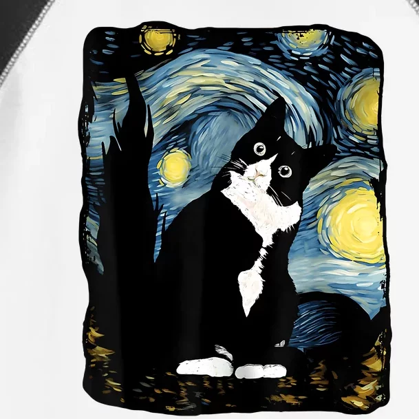 Tuxedo Cat Starry Night Van Gogh Cat Cat Art Cat Mom Dad Toddler Fine Jersey T-Shirt