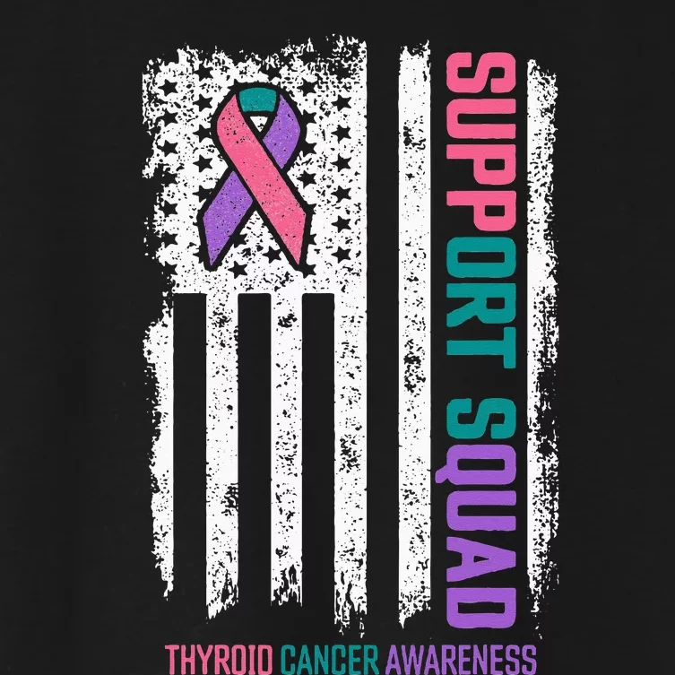 Thyroid Cancer Support Squad Thyroid Cancer Awareness Women's Crop Top Tee