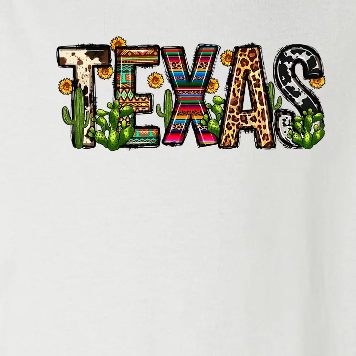 Texas Cactus Sunflower Retro Texas State Leopard Texas Toddler Long Sleeve Shirt