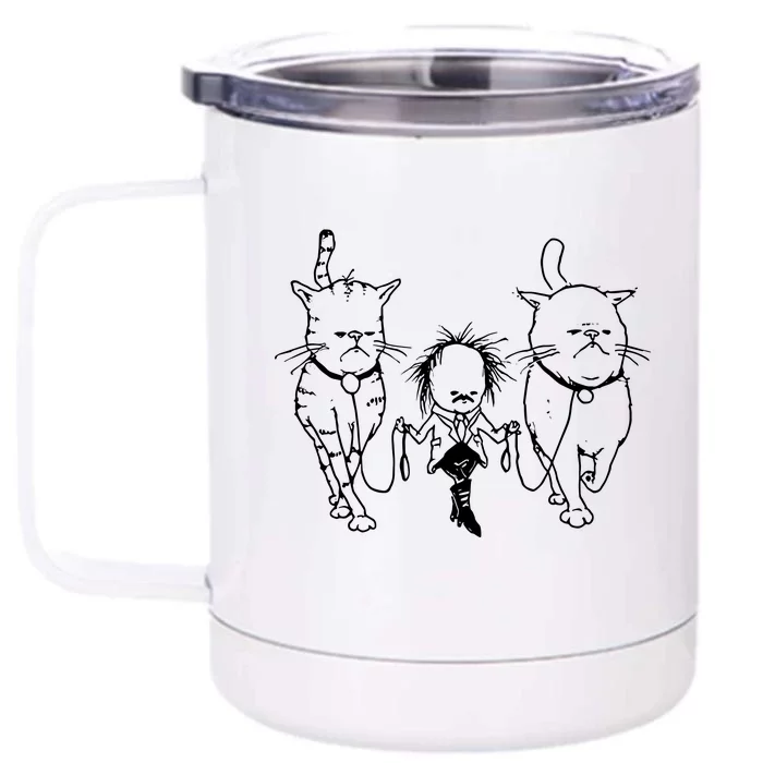 Theartofpants Cat Strut Front & Back 12oz Stainless Steel Tumbler Cup