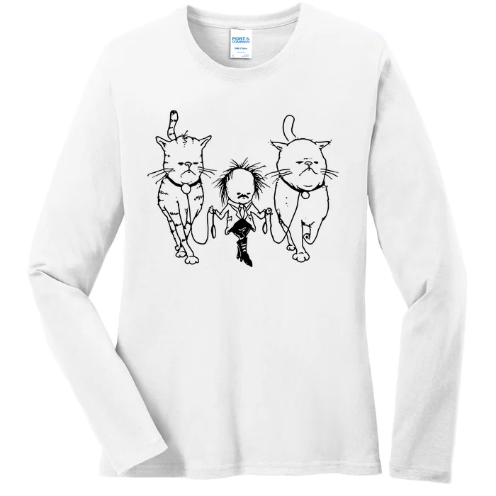 Theartofpants Cat Strut Ladies Long Sleeve Shirt