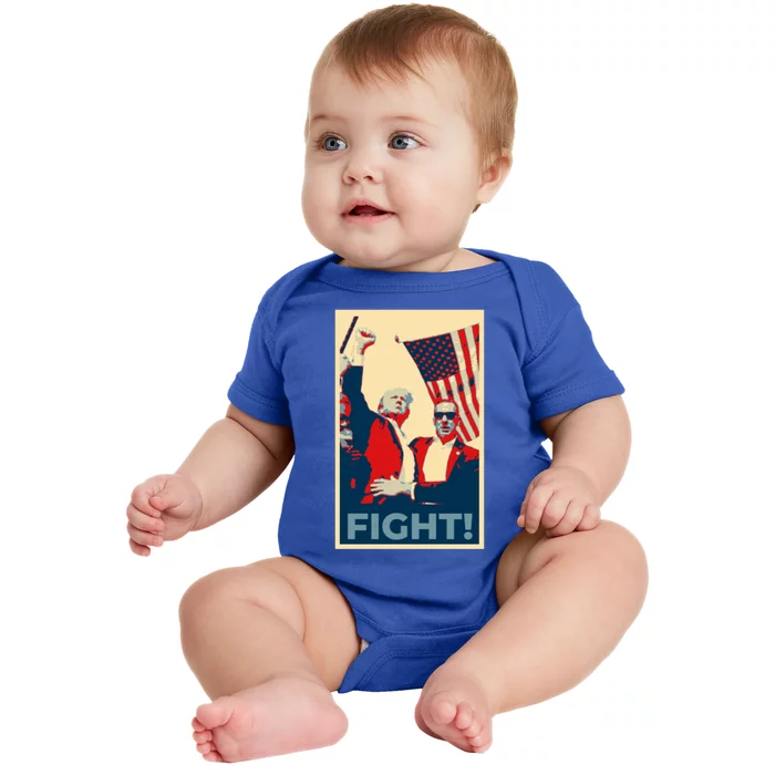 Trump CanT Stop Fight And Fighcute Gift American Patriotism Gift Baby Bodysuit