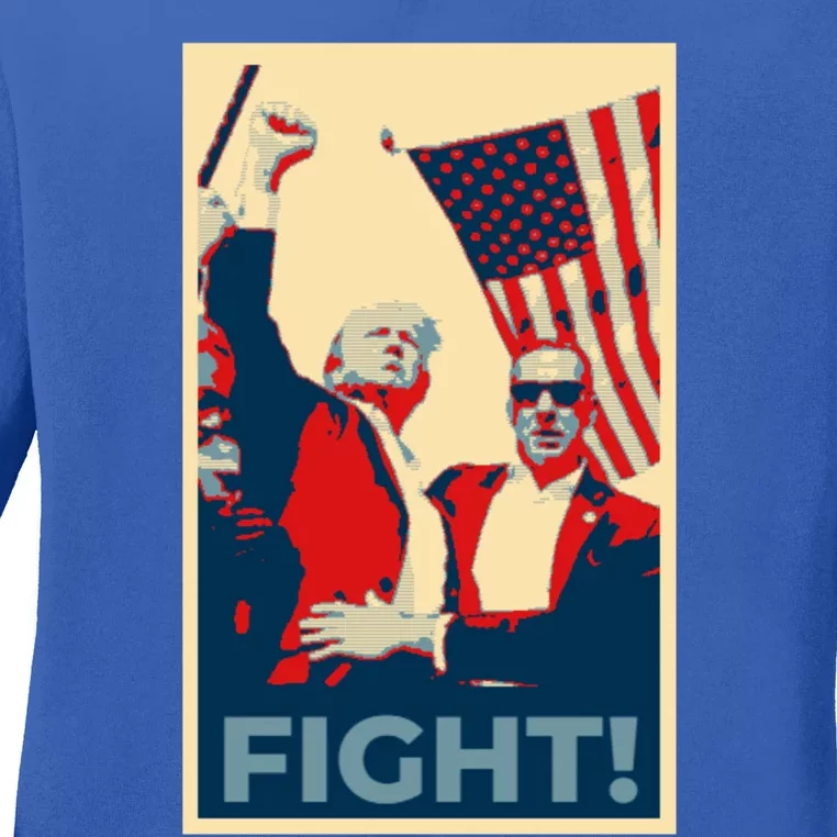 Trump CanT Stop Fight And Fighcute Gift American Patriotism Gift Ladies Long Sleeve Shirt