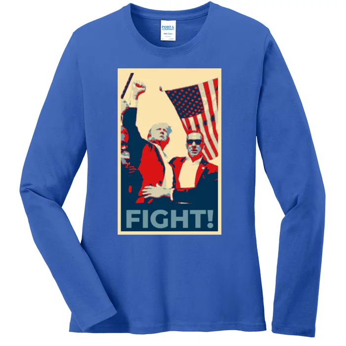 Trump CanT Stop Fight And Fighcute Gift American Patriotism Gift Ladies Long Sleeve Shirt