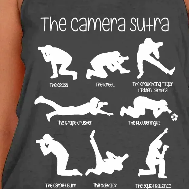 The Camera Sutra Funny Photography Poses Women's Knotted Racerback Tank