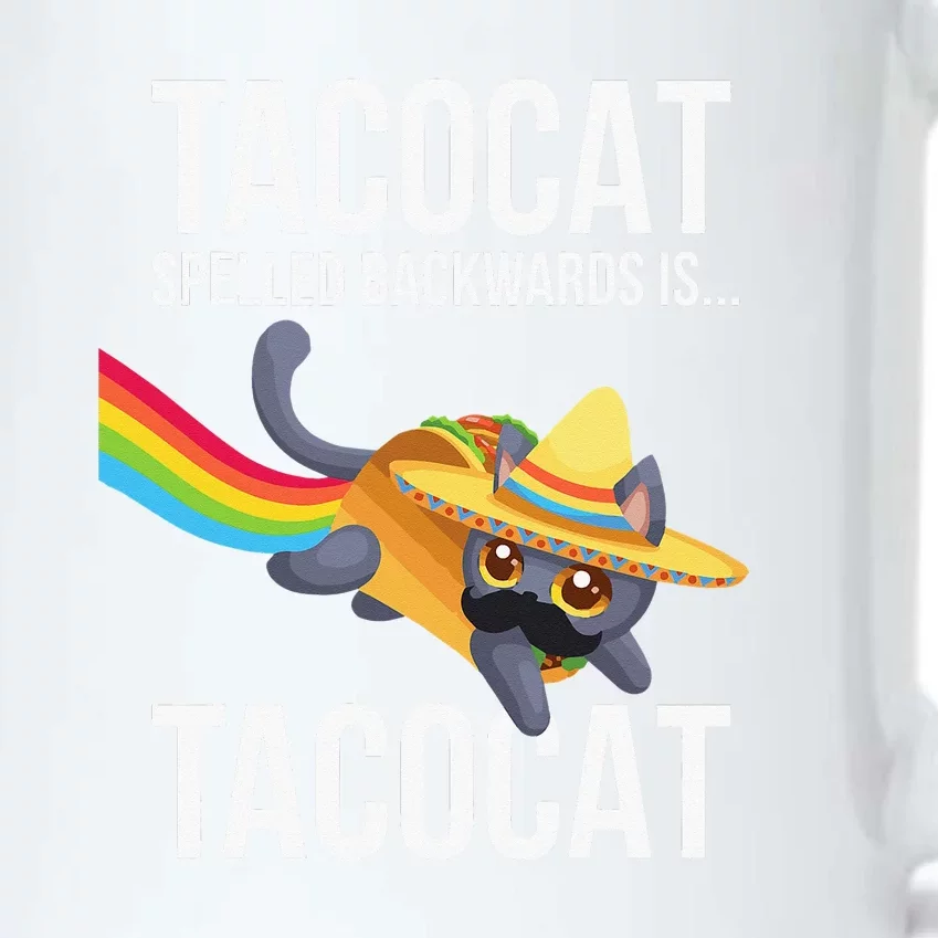 Taco Cat Spelled Backwards Palindrome Funny Cat Black Color Changing Mug