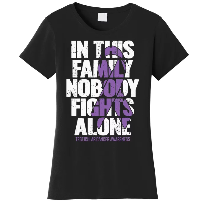 Testicular Cancer Support Family Testicular Cancer Awareness Women's T-Shirt