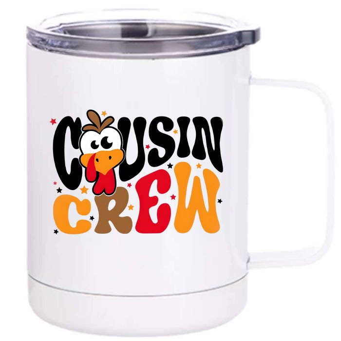 Thanksgiving Cousin Squad Cousin Crew Front & Back 12oz Stainless Steel Tumbler Cup