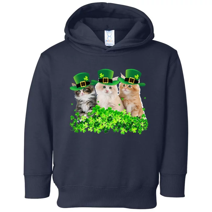 Three Cat St Patricks Day Kitty Kitten Lover Irish Toddler Hoodie