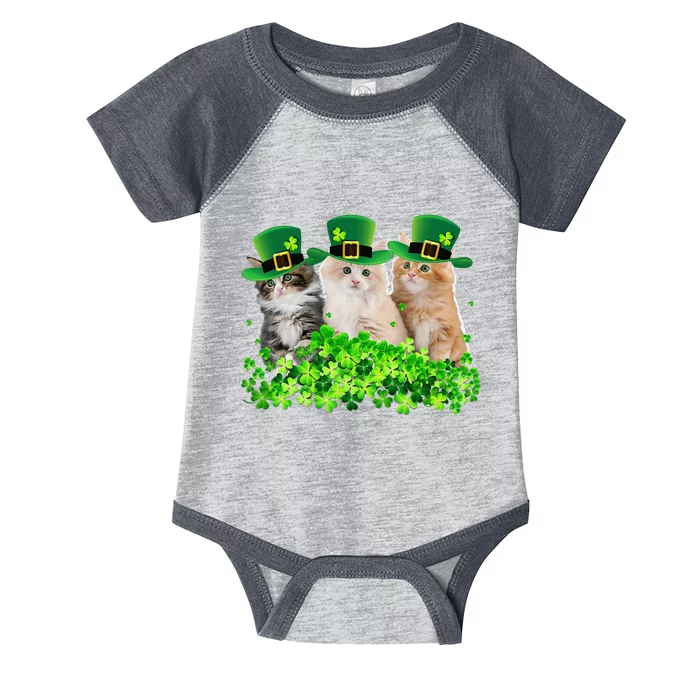 Three Cat St Patricks Day Kitty Kitten Lover Irish Infant Baby Jersey Bodysuit