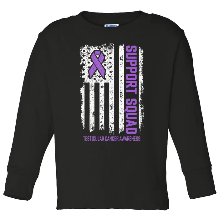 Testicular Cancer Support Squad Testicular Cancer Awareness Toddler Long Sleeve Shirt