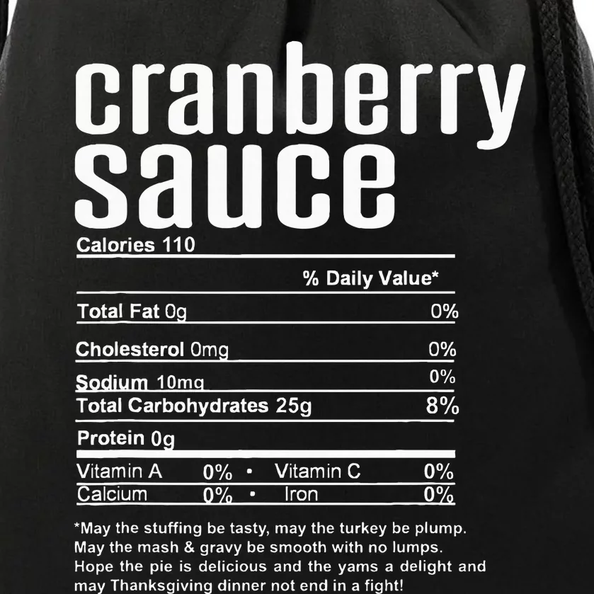 Thanksgiving Cranberry Sauce Nutritional Facts Drawstring Bag