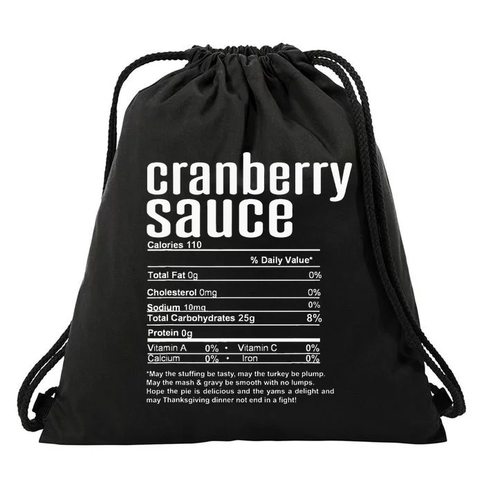 Thanksgiving Cranberry Sauce Nutritional Facts Drawstring Bag