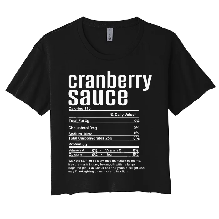 Thanksgiving Cranberry Sauce Nutritional Facts Women's Crop Top Tee