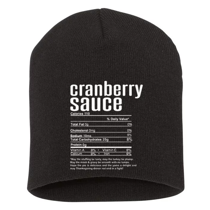 Thanksgiving Cranberry Sauce Nutritional Facts Short Acrylic Beanie