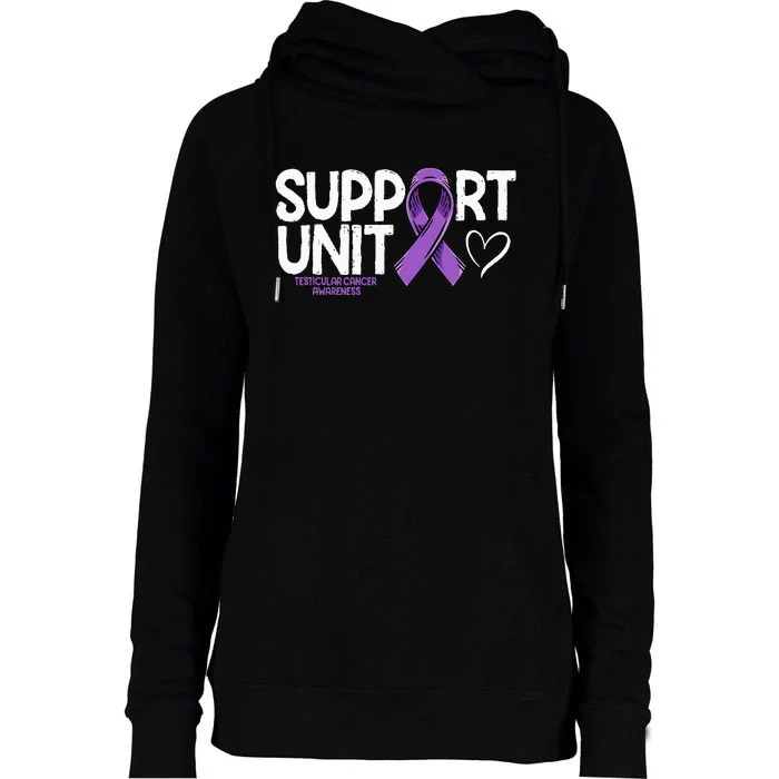 Testicular Cancer Support Unit Testicular Cancer Awareness Womens Funnel Neck Pullover Hood