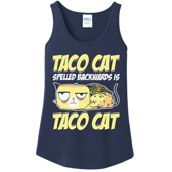 Taco Cat Spelled Backwards Is Taco Cat Cinco De Mayo Ladies Essential Tank