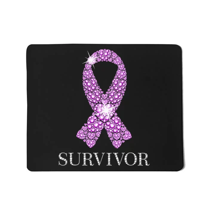 Testicular Cancer Survivor Purple Ribbon Awareness Mousepad