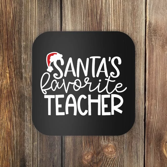 Teacher Christmas Santas Favorite Teacher Coaster