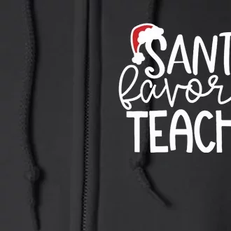 Teacher Christmas Santas Favorite Teacher Full Zip Hoodie