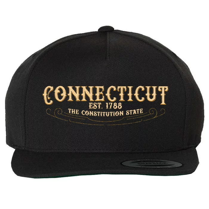 The Constitution State Connecticut Wool Snapback Cap