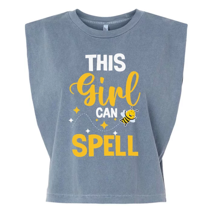 This Can Spell Funny Spelling Bee Speller Champion Garment-Dyed Women's Muscle Tee