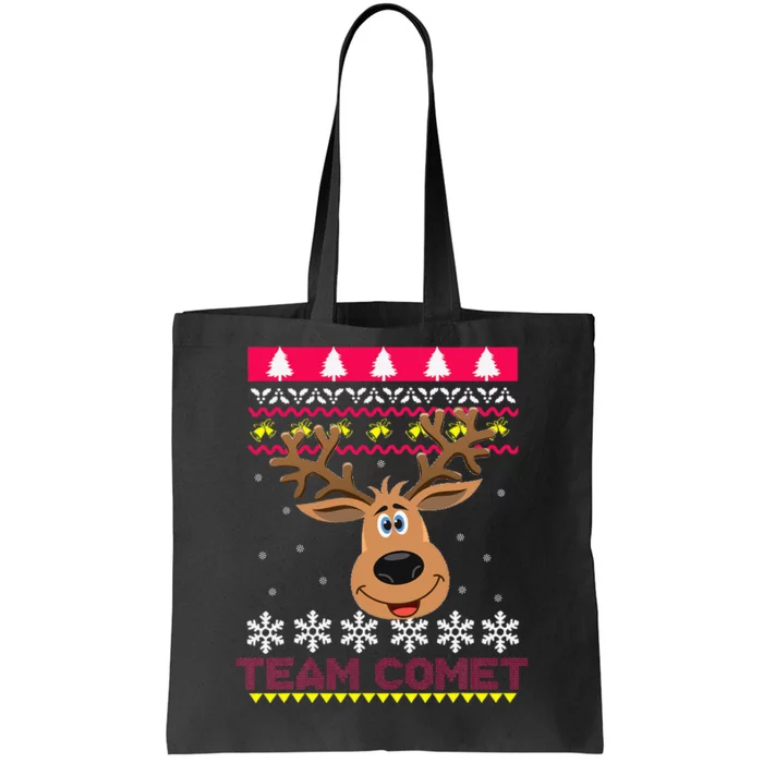 Team Comet Santa Reindeer Ugly Sweater Tote Bag