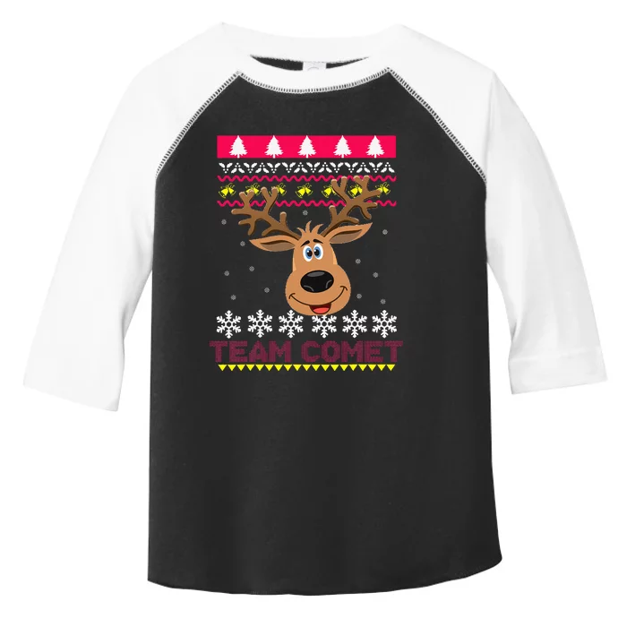 Team Comet Santa Reindeer Ugly Sweater Toddler Fine Jersey T-Shirt