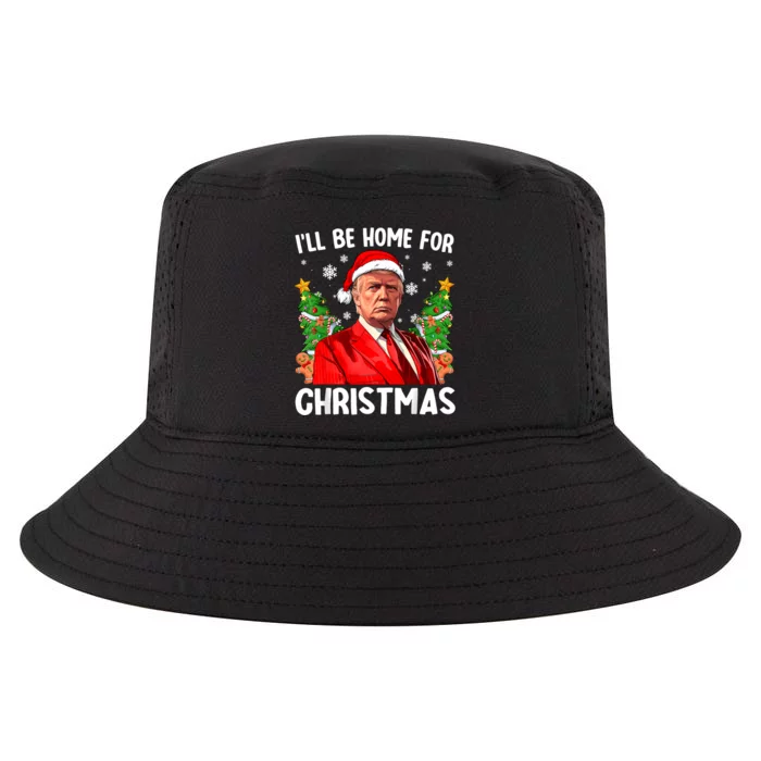 Trump Christmas Santa Hat Ill Be Home For Christmas Cool Comfort Performance Bucket Hat