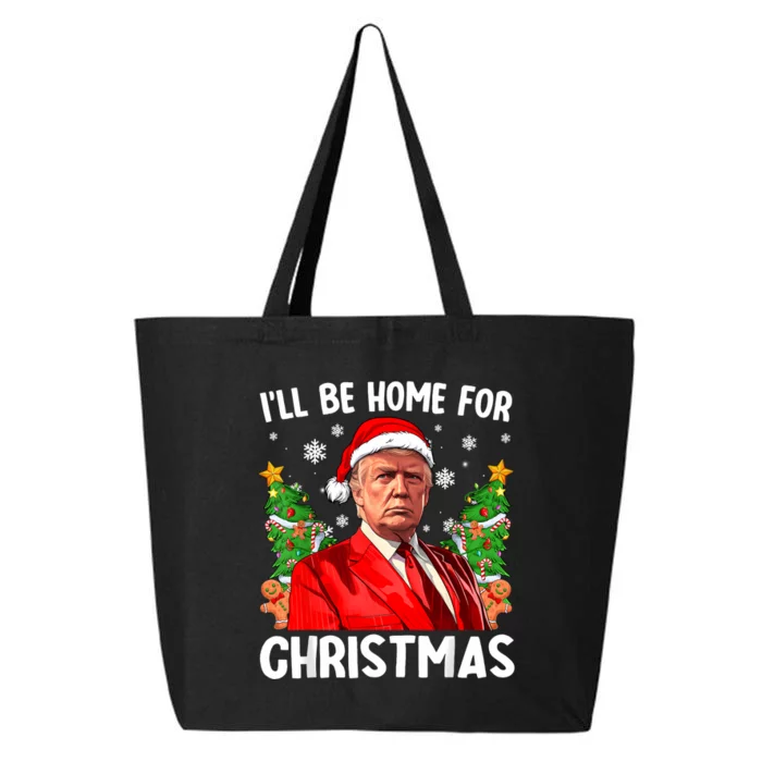 Trump Christmas Santa Hat Ill Be Home For Christmas 25L Jumbo Tote