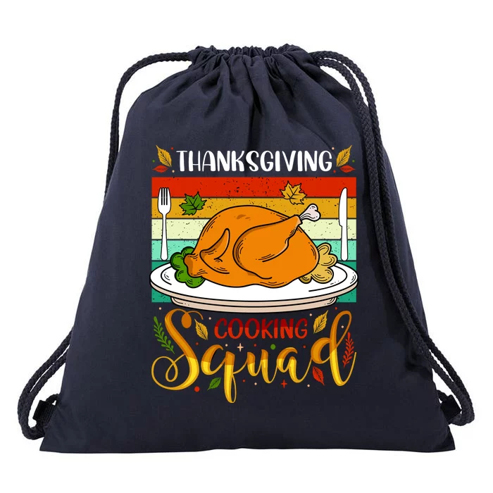 Thanksgiving Cooking Squad Fun Turkey Dinner Cooking Team Drawstring Bag